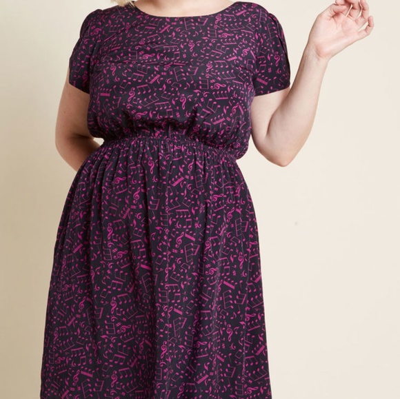 Modcloth Dresses & Skirts - Modcloth Oh My A-line Music Notes Plus Dress 2X